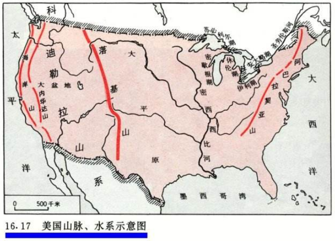 美国山脉分布图 美国山脉分布图